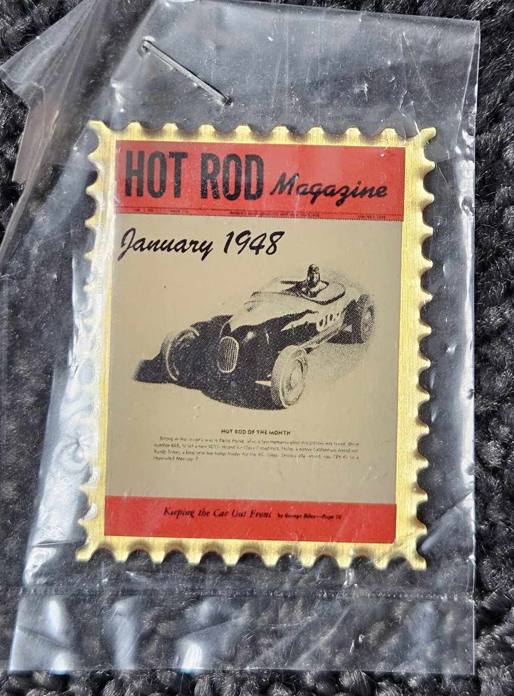 HOT ROD Magazine January 1948 metal stamp-img-0