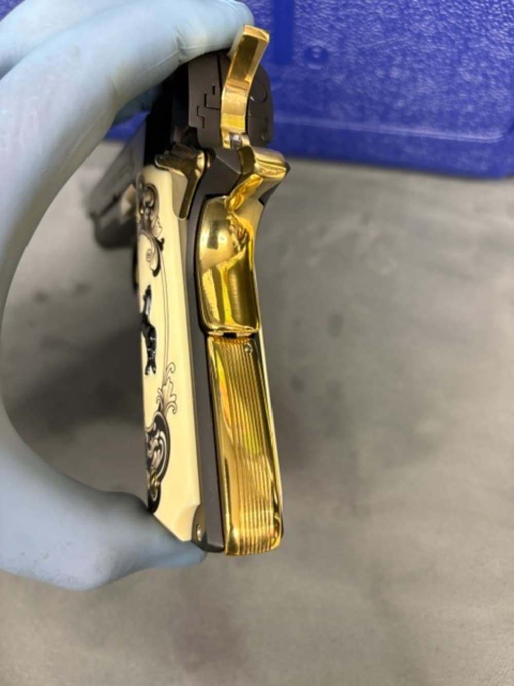 Colt 1911 Government 45Acp Black & Gold .01 Start NR Penny Auction-img-17