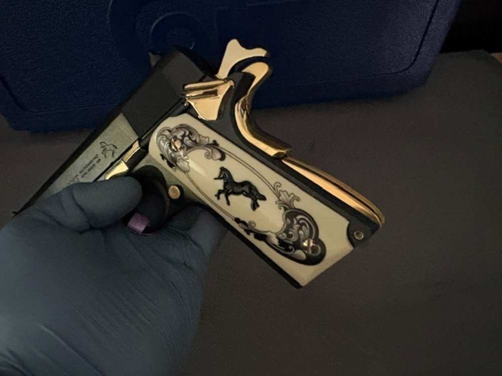 Colt 1911 Government 45Acp Black & Gold .01 Start NR Penny Auction-img-8
