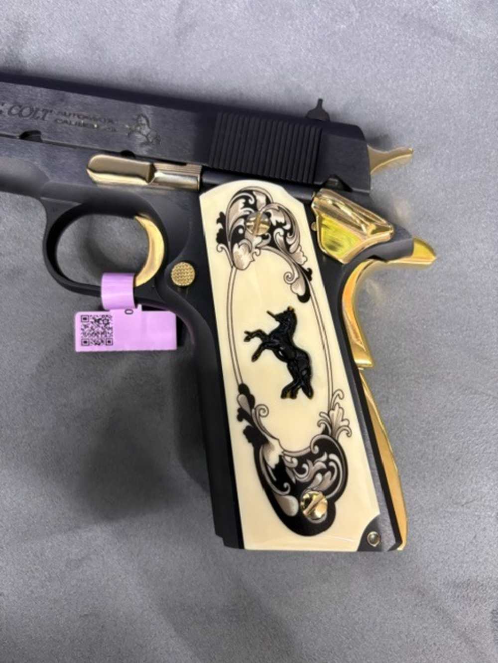 Colt 1911 Government 45Acp Black & Gold .01 Start NR Penny Auction-img-16