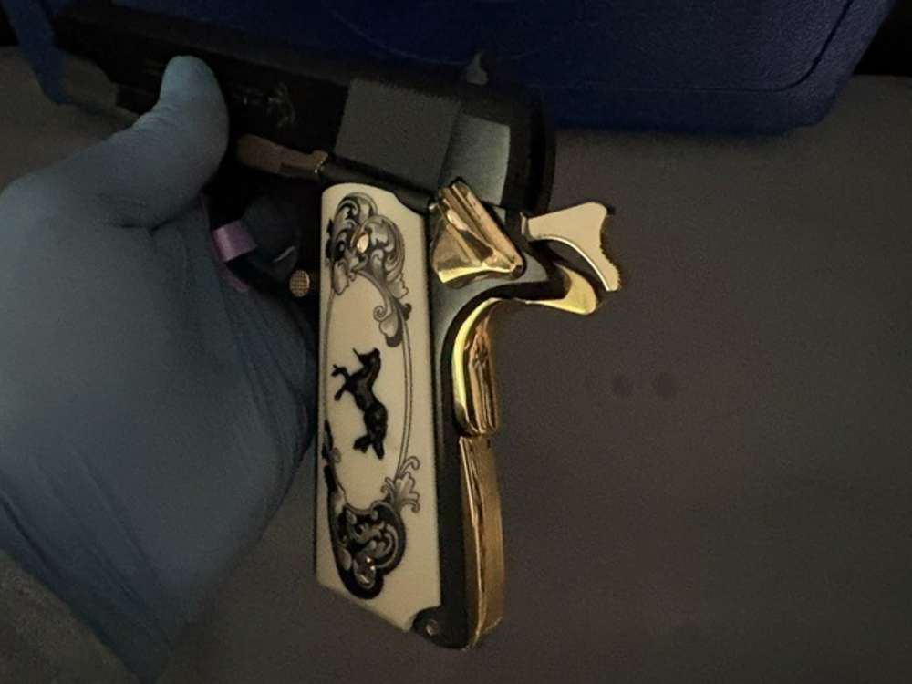 Colt 1911 Government 45Acp Black & Gold .01 Start NR Penny Auction-img-9