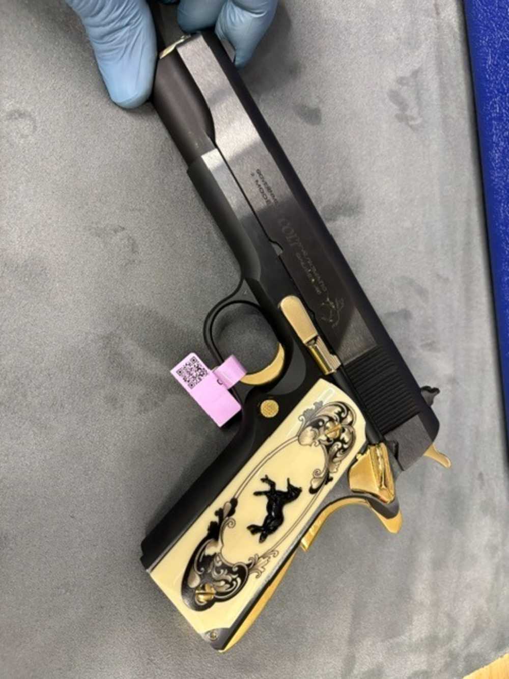 Colt 1911 Government 45Acp Black & Gold .01 Start NR Penny Auction-img-15