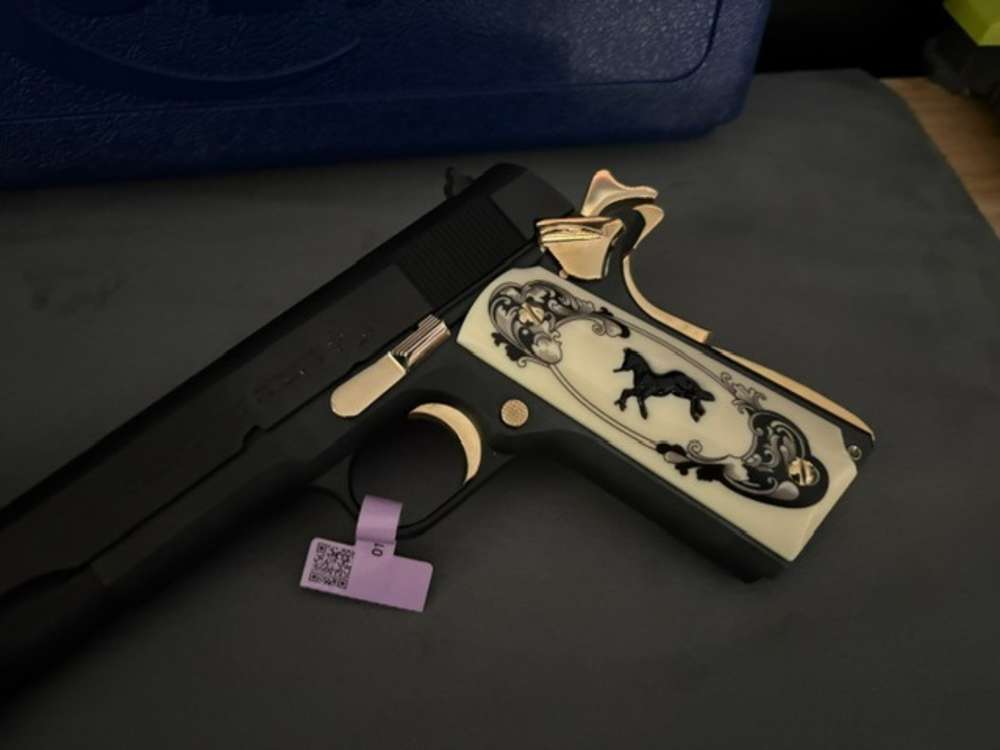 Colt 1911 Government 45Acp Black & Gold .01 Start NR Penny Auction-img-0