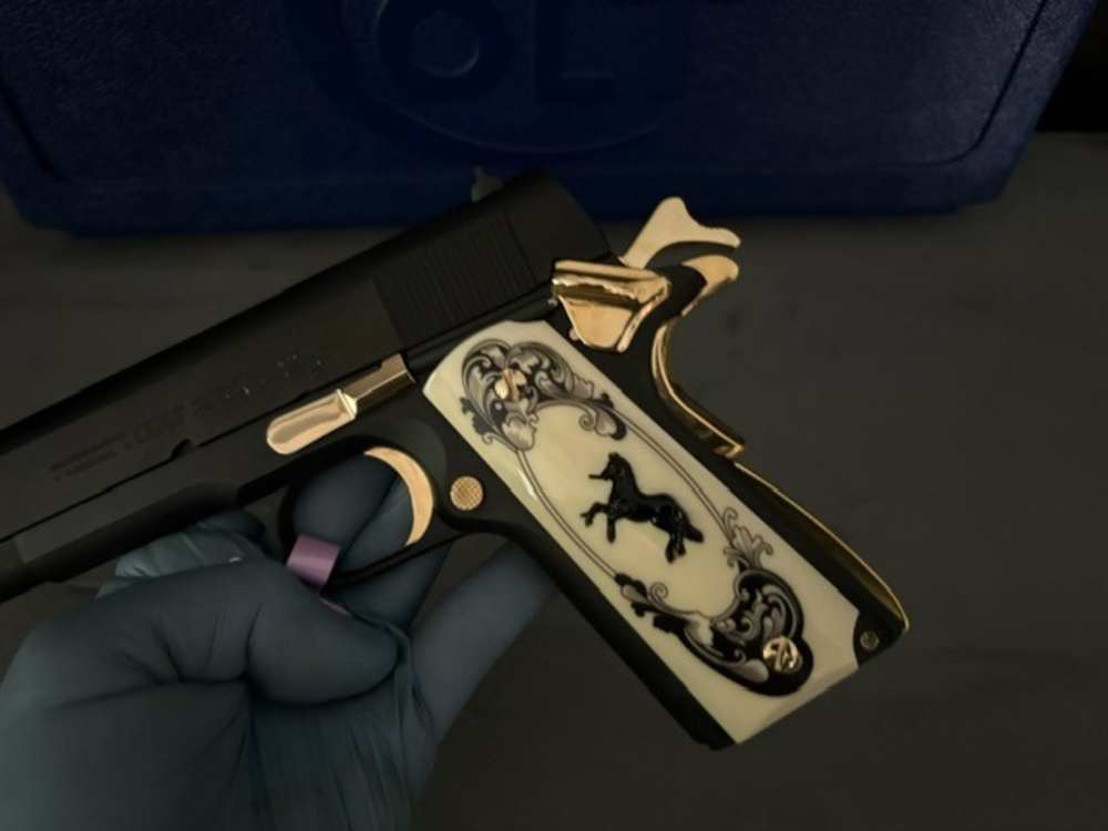 Colt 1911 Government 45Acp Black & Gold .01 Start NR Penny Auction-img-6