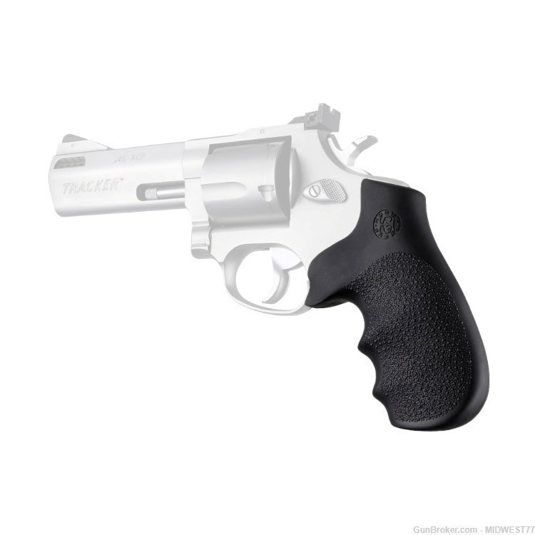 Hogue 73000 OverMolded Monogrip Black Rubber with Finger Grooves for Taurus-img-0