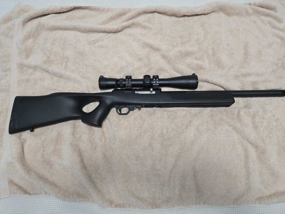 Volquartsen super lite 17hmr sa rifle in McMillan thumbhole leupold 4-14-img-0