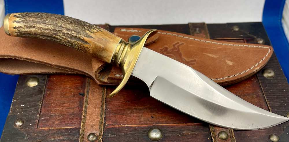RARE COLT BOWIE KNIFE — STAG HANDLE — COLLECTIBLE FIXED BLADE-img-1