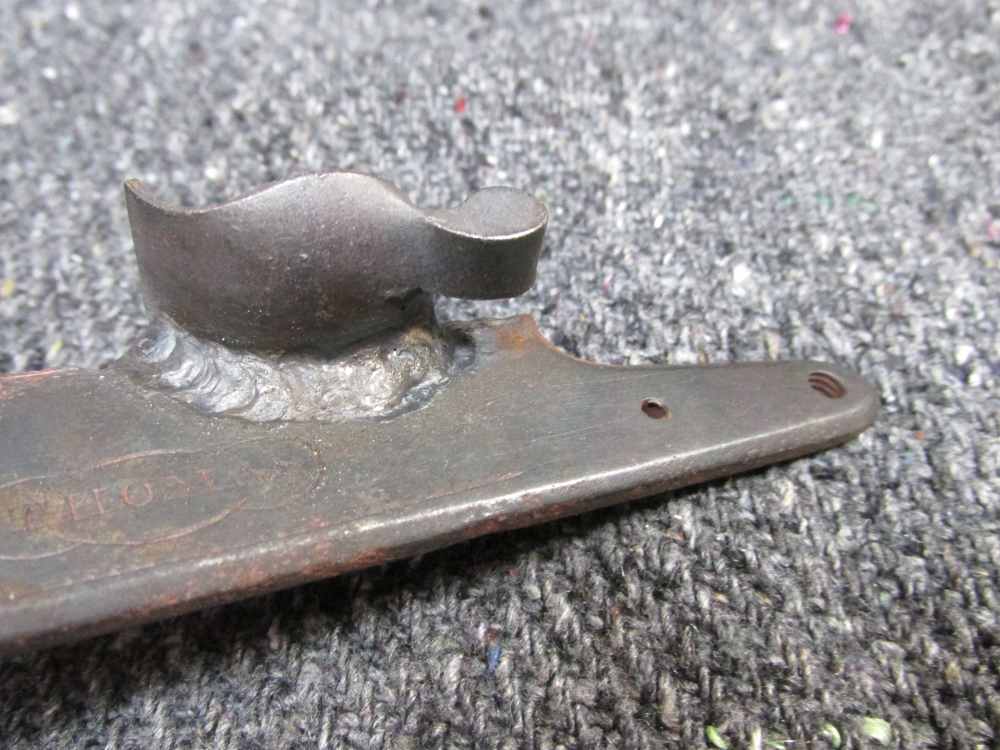 REVOLUTIONARY WAR ERA BRITISH COMMERCIAL FLINTLOCK MUSKET LOCK PLATE-img-3