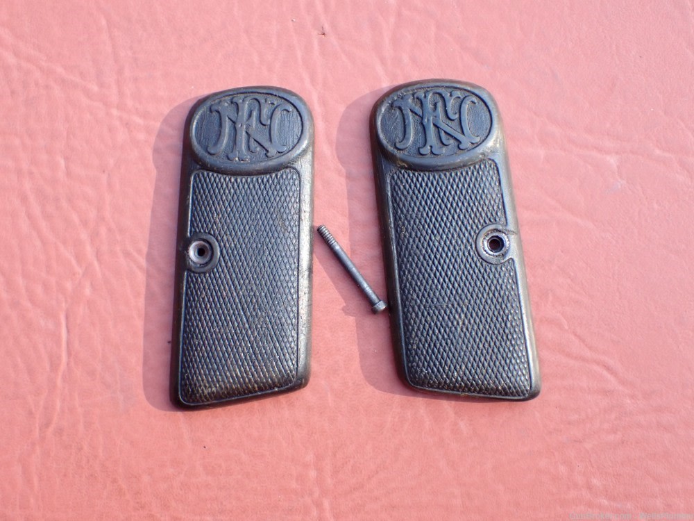 FN BROWNING MODEL 1910 FACTORY EARLY HORN GRIPS WITH SCREW-img-0