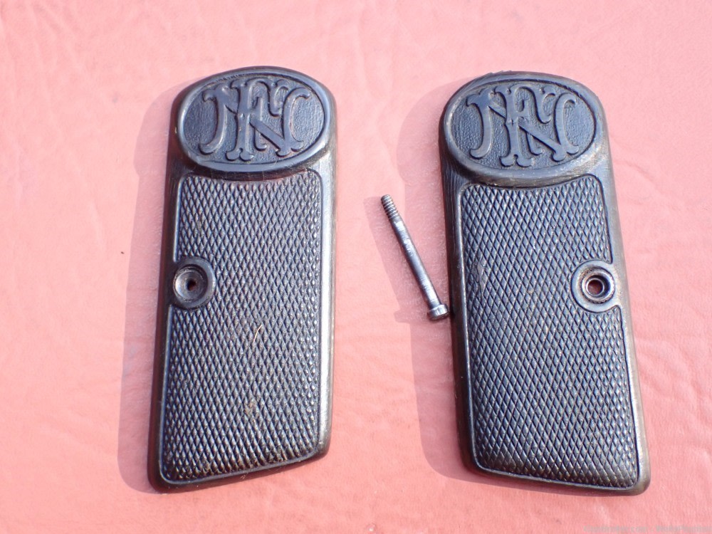 FN BROWNING MODEL 1910 FACTORY EARLY HORN GRIPS WITH SCREW-img-0