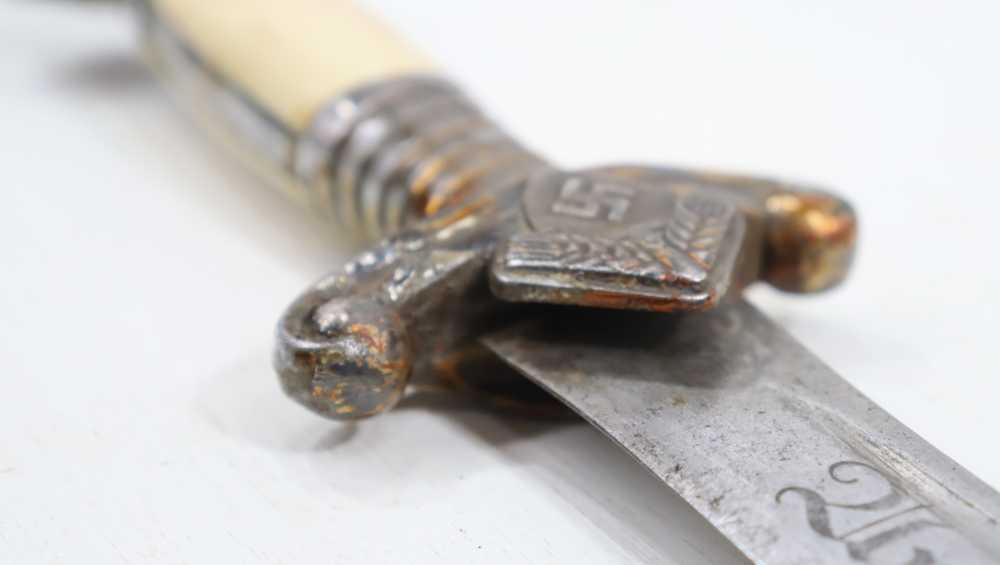 ORG WWII GERMAN RAD LEADER HEWER DAGGER NO SCABBARD WKC MFG-img-13
