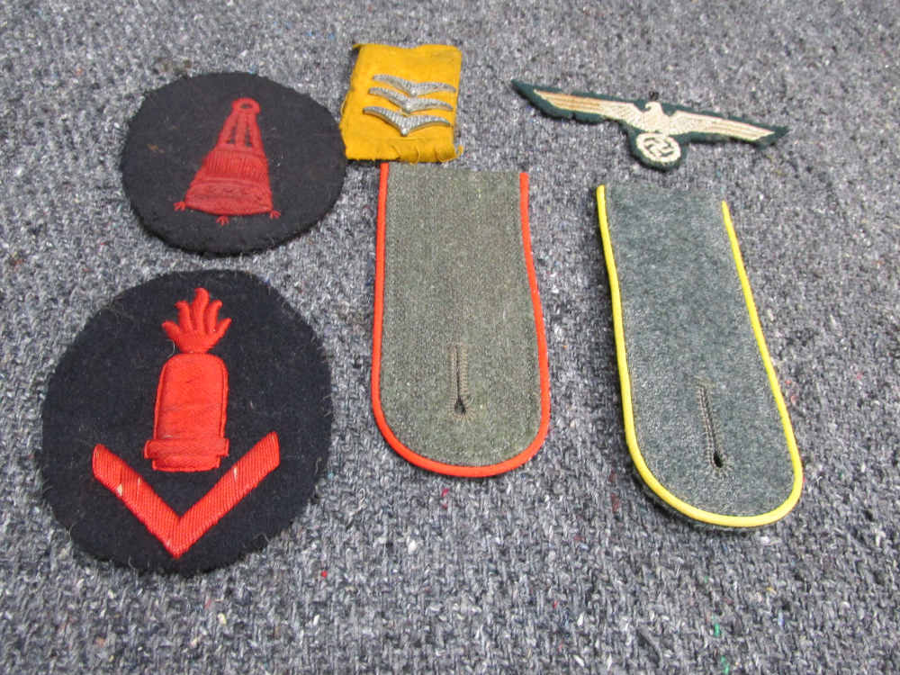 6 PIECES WWII ORIGINAL GERMAN UNIFORM INSIGNI-ARMY/NAVY/LUFTWAFFE-img-0