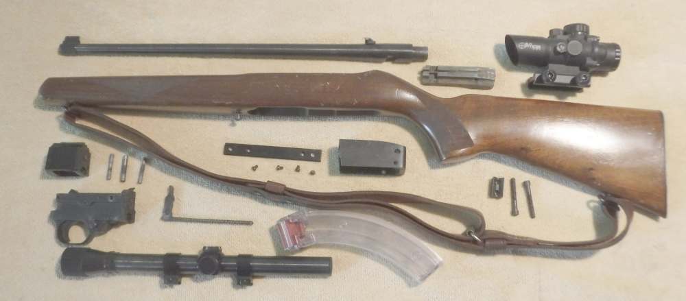 RUGER 10-22 .22 RIFLE REBUILD PARTS SET.  W/SCOPES.  VG!-img-0