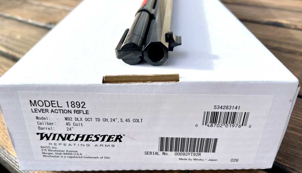 Winchester 1892 Deluxe Case Color 45 Colt Octagon T/D NIB 2026 Nice Wood-img-39