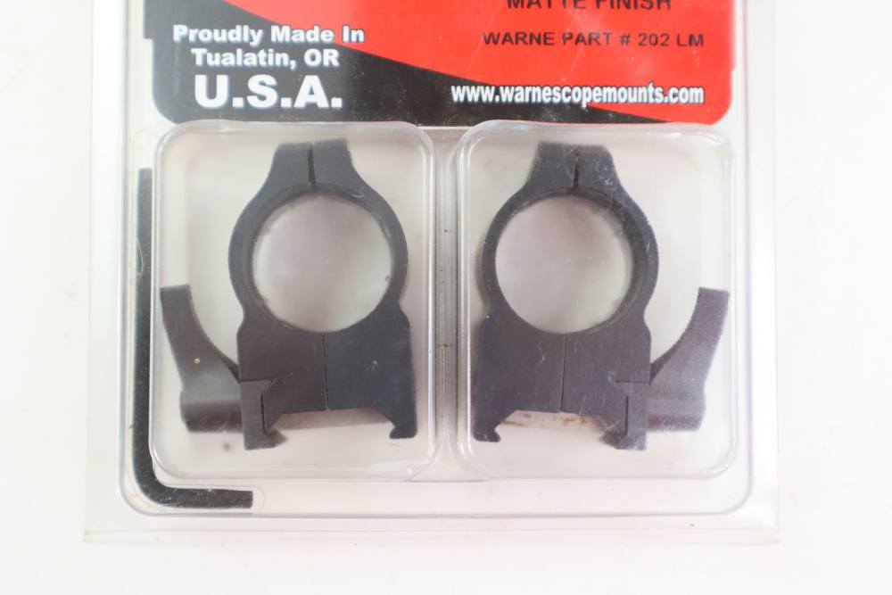 New Old Stock Warne Maxima Quick Detach Scope Rings 1" High Matte Finish-img-2