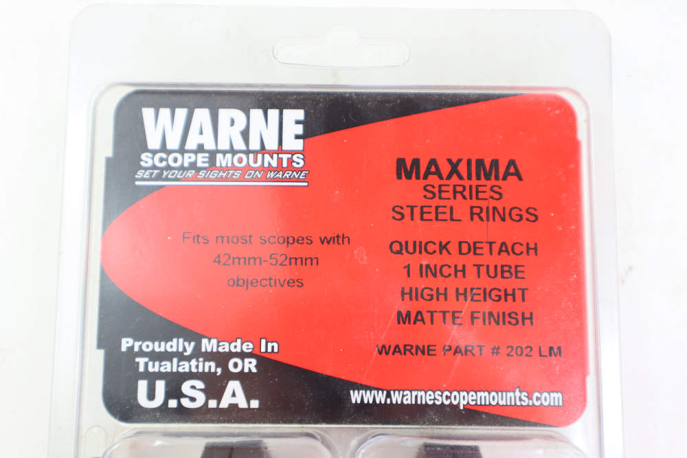 New Old Stock Warne Maxima Quick Detach Scope Rings 1" High Matte Finish-img-1