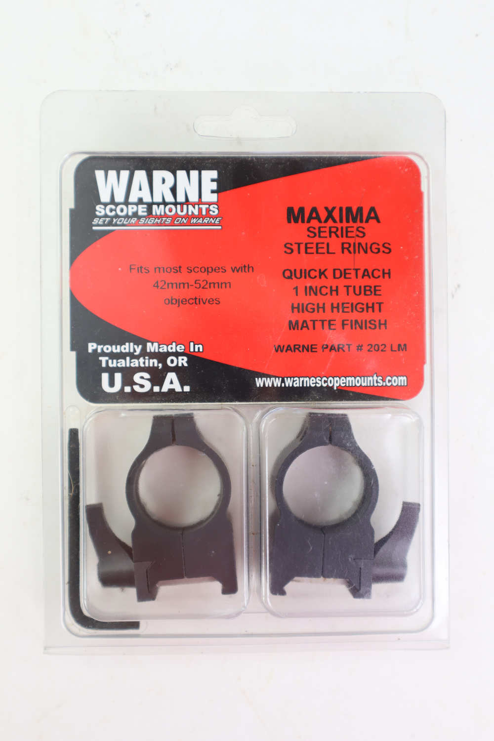 New Old Stock Warne Maxima Quick Detach Scope Rings 1" High Matte Finish-img-0