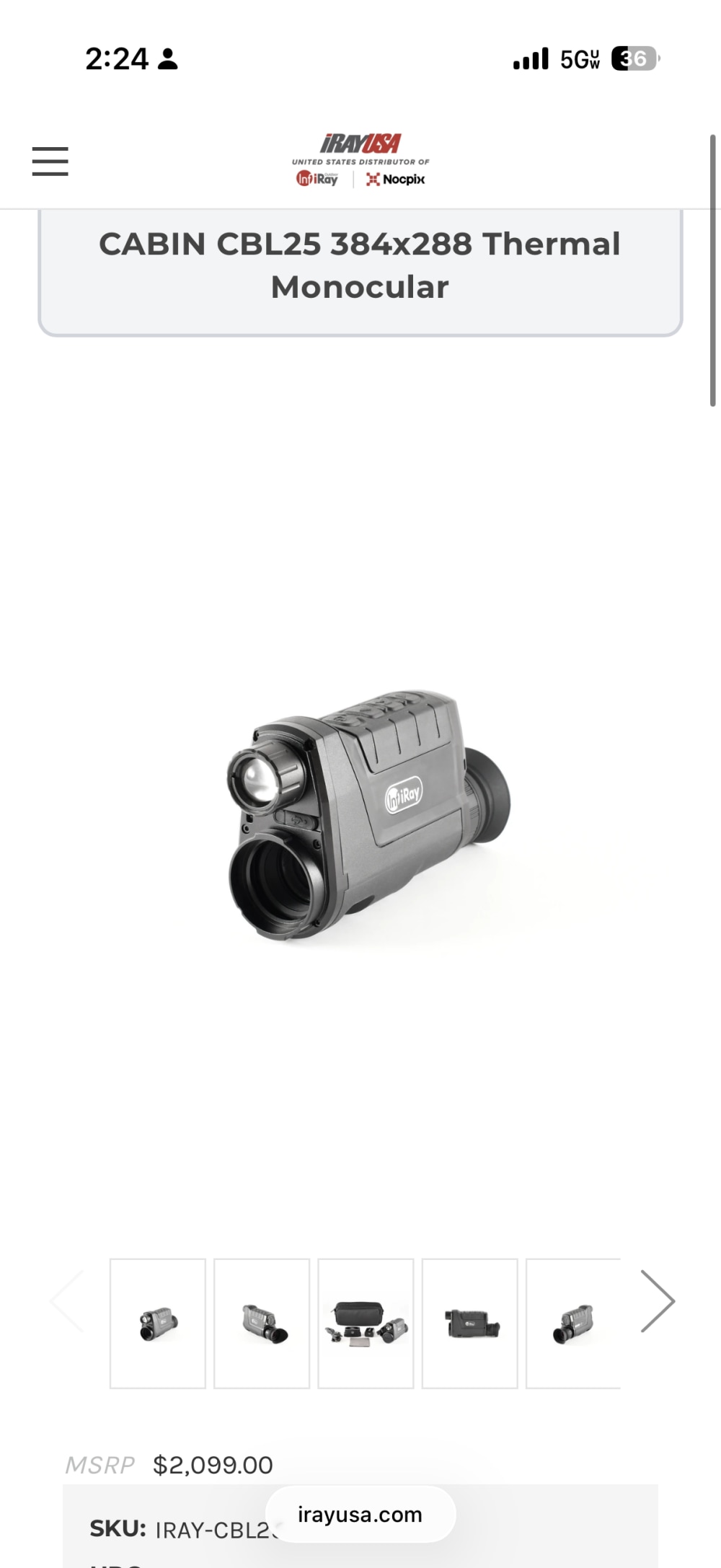 InfiRay Cabin 25 thermal monocular -img-0