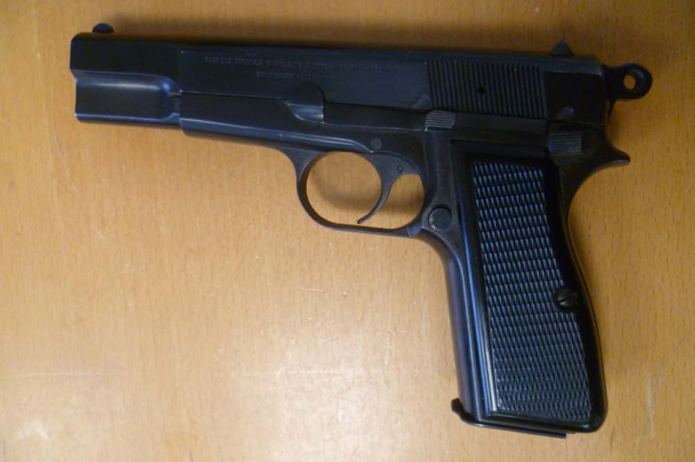 Belgium-made BROWNING Hi Power T-Model 9mm Polish Blue Ring Hammer 99%-TOP!-img-2