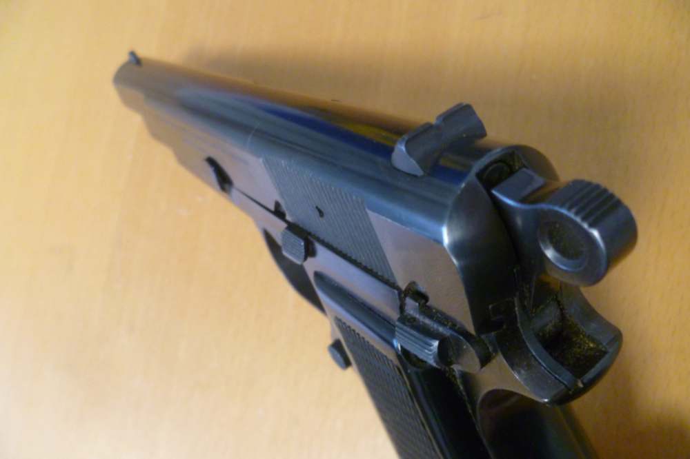 Belgium-made BROWNING Hi Power T-Model 9mm Polish Blue Ring Hammer 99%-TOP!-img-6