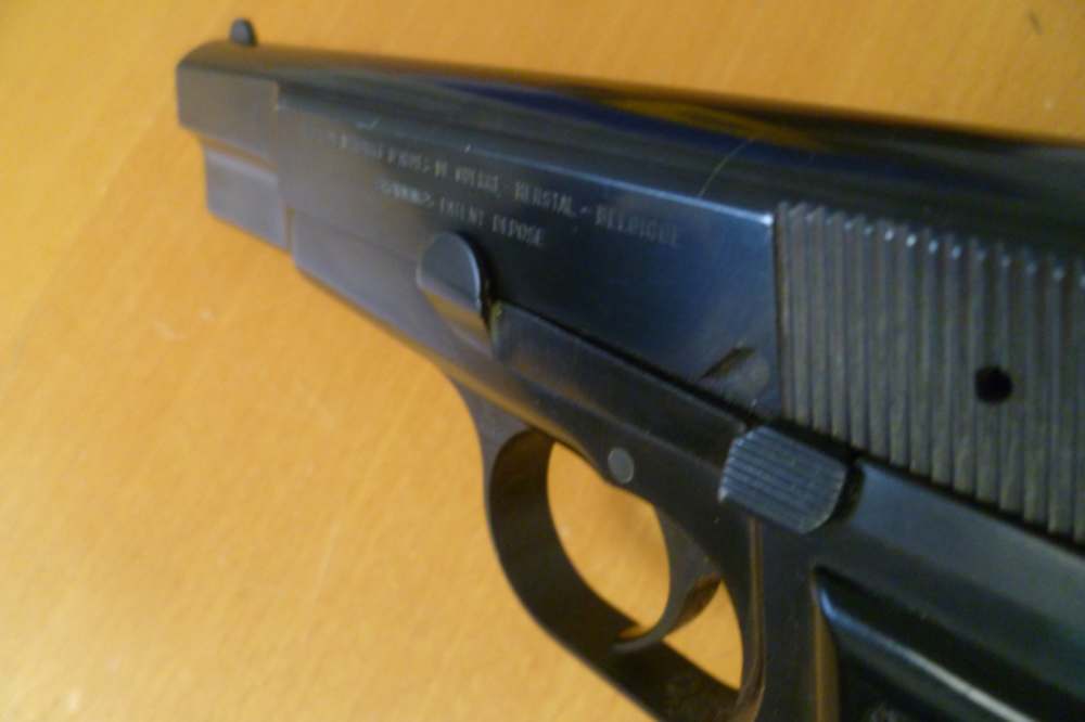 Belgium-made BROWNING Hi Power T-Model 9mm Polish Blue Ring Hammer 99%-TOP!-img-4
