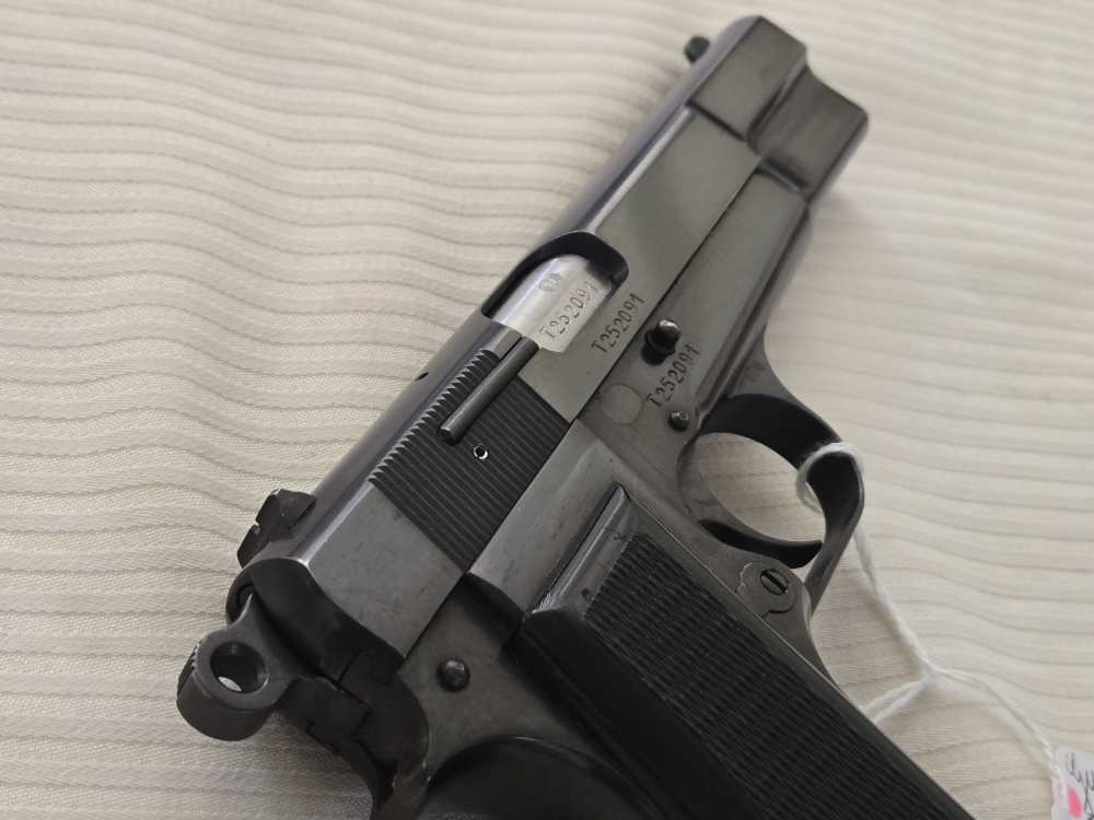 Belgium-made BROWNING Hi Power T-Model 9mm Polish Blue Ring Hammer 99%-TOP!-img-10