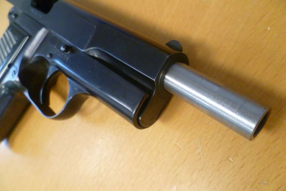 Belgium-made BROWNING Hi Power T-Model 9mm Polish Blue Ring Hammer 99%-TOP!-img-5