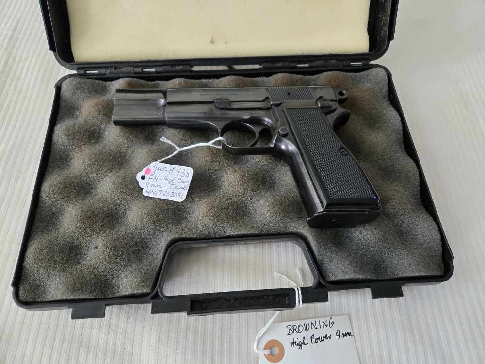 Belgium-made BROWNING Hi Power T-Model 9mm Polish Blue Ring Hammer 99%-TOP!-img-24