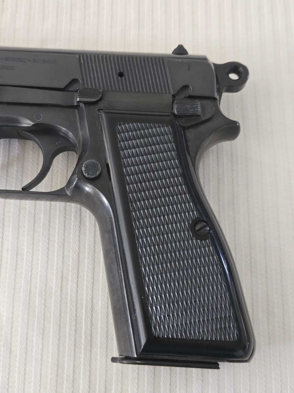 Belgium-made BROWNING Hi Power T-Model 9mm Polish Blue Ring Hammer 99%-TOP!-img-15