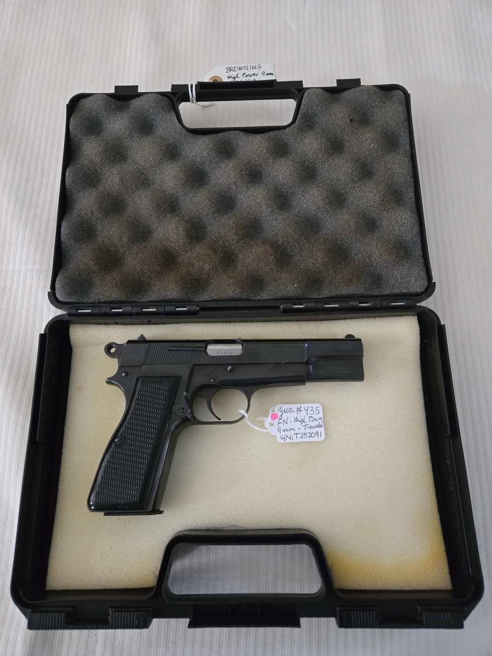 Belgium-made BROWNING Hi Power T-Model 9mm Polish Blue Ring Hammer 99%-TOP!-img-0