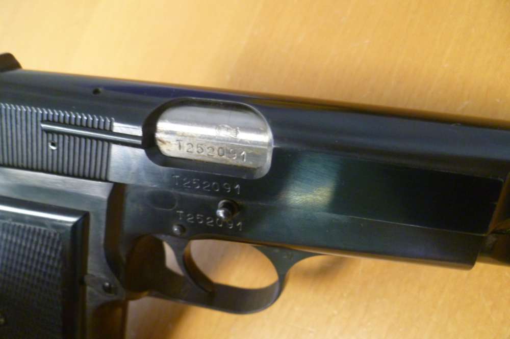 Belgium-made BROWNING Hi Power T-Model 9mm Polish Blue Ring Hammer 99%-TOP!-img-7