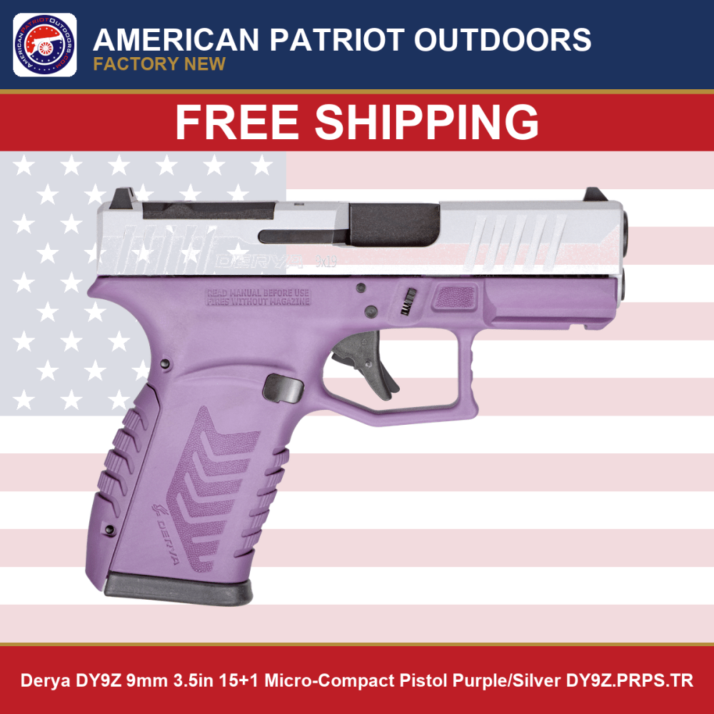 Derya DY9Z 9mm 3.5in 15+1 Micro-Compact Pistol Purple/Silver DY9Z.PRPS.TR-img-0