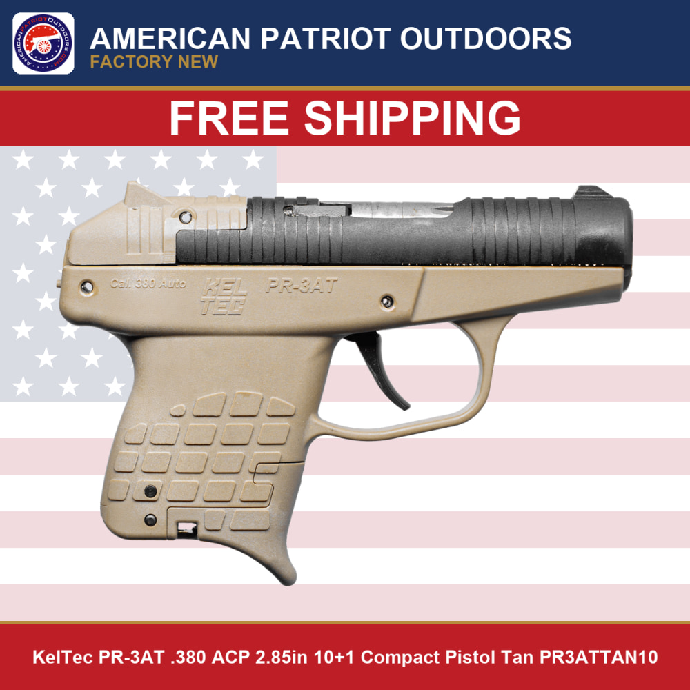 KelTec PR-3AT .380 ACP 2.85in 10+1 Compact Pistol Tan PR3ATTAN10-img-0
