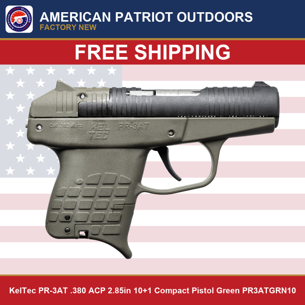 KelTec PR-3AT .380 ACP 2.85in 10+1 Compact Pistol Green PR3ATGRN10-img-0