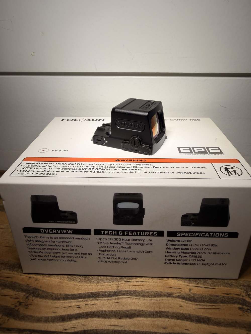HOLOSUN EPS CARRY  6MOA RED DOT EXCELLENT CONDITION -img-5