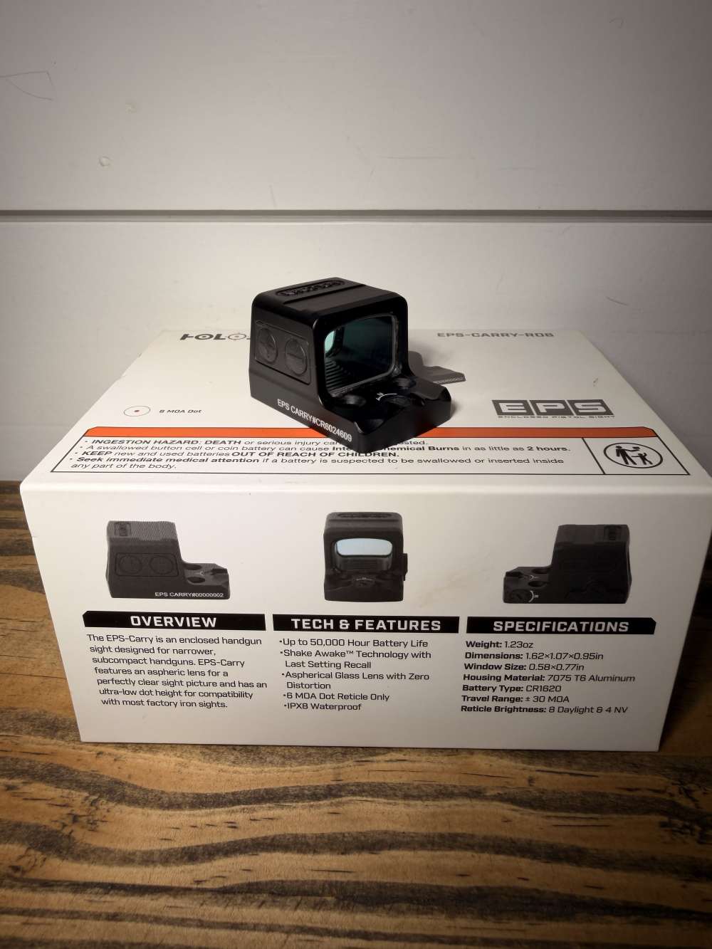 HOLOSUN EPS CARRY  6MOA RED DOT EXCELLENT CONDITION -img-2