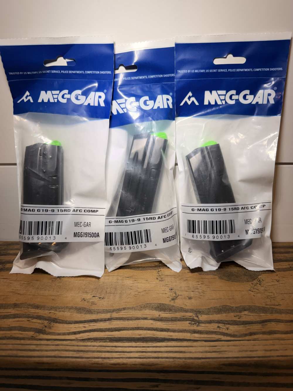 3 GLOCK 19 Mecgar 15rd Metal Magazine qty of 3 *PENNY START*-img-0