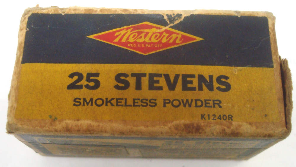 27 WESTERN 25 Stevens 65 grain Lubaloy NOS brass ammunition-img-2