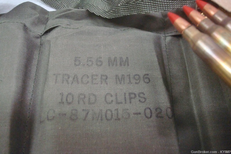 30 rounds LAKE CITY 5.56 FMJ 55 grain brass Red TRACER M196 Ammunition-img-8