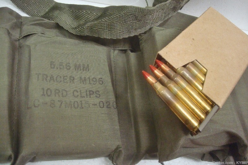 30 rounds LAKE CITY 5.56 FMJ 55 grain brass Red TRACER M196 Ammunition-img-3