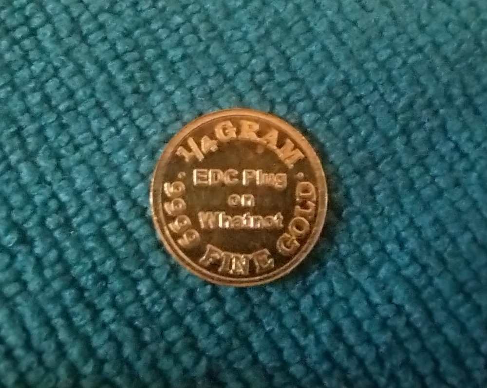 EDC Plug 1/4 gram .9999 fine Gold Coin -img-1
