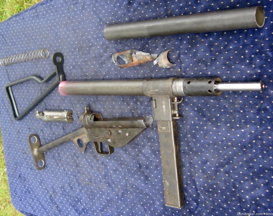 British Sten MK2 parts kit w/BARREL, tube, good trunnion,mag,9mm WWII icon!-img-12