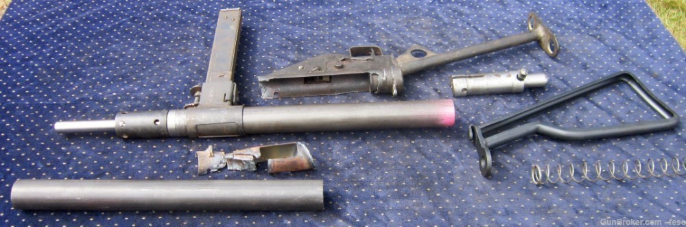 British Sten MK2 parts kit w/BARREL, tube, good trunnion,mag,9mm WWII icon!-img-9
