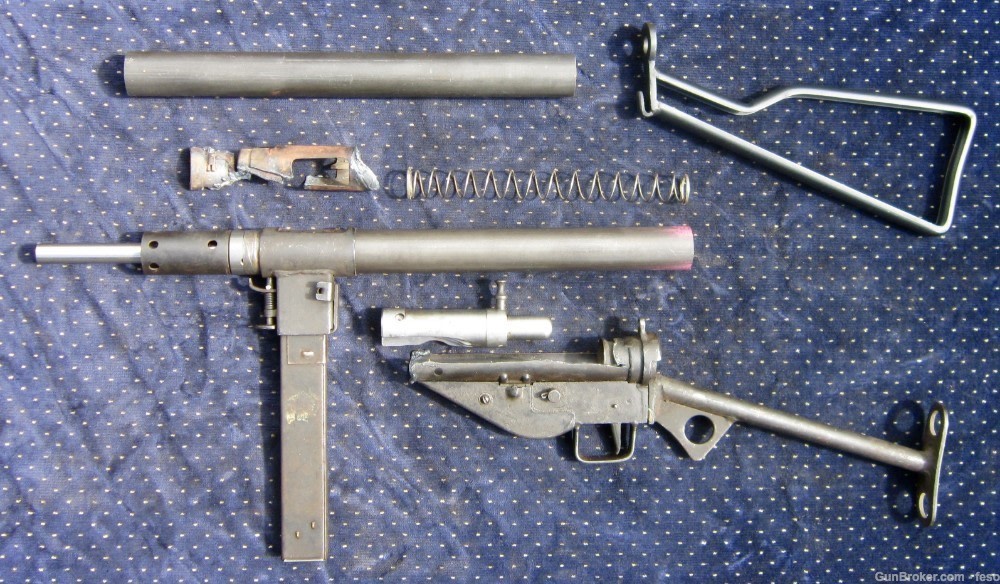 British Sten MK2 parts kit w/BARREL, tube, good trunnion,mag,9mm WWII icon!-img-0