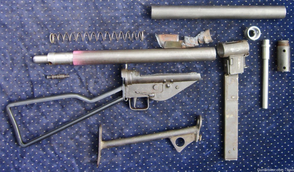 British Sten MK2 parts kit w/BARREL, tube, good trunnion,mag,9mm WWII icon!-img-18