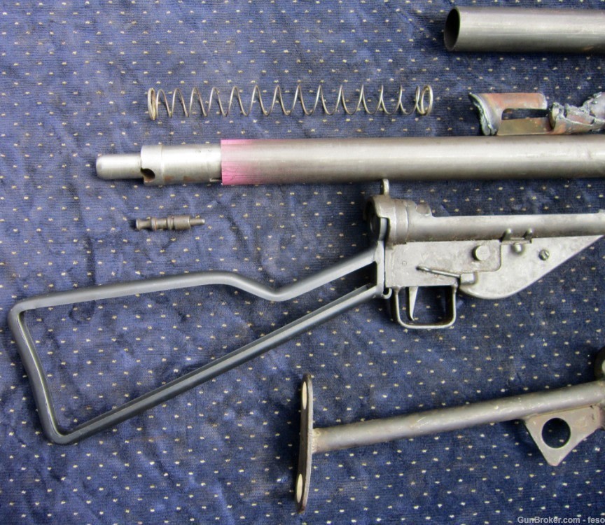 British Sten MK2 parts kit w/BARREL, tube, good trunnion,mag,9mm WWII icon!-img-6