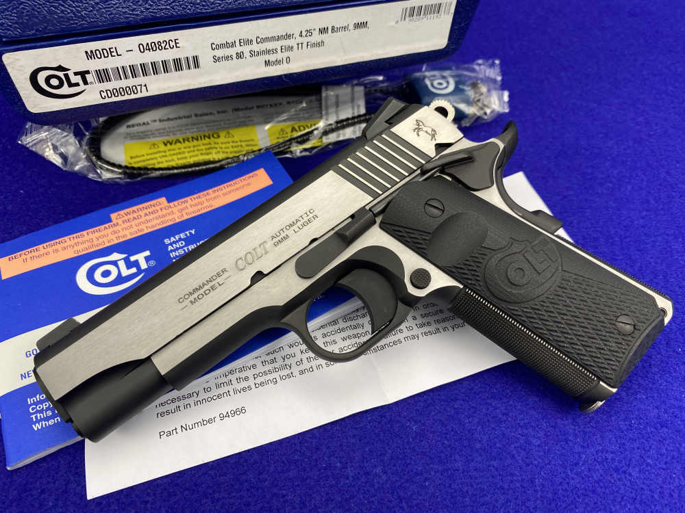 LOW SN#71 Colt Combat Elite Commander 9mm 4.25" Two-Tone w/ Box & Papers-img-2