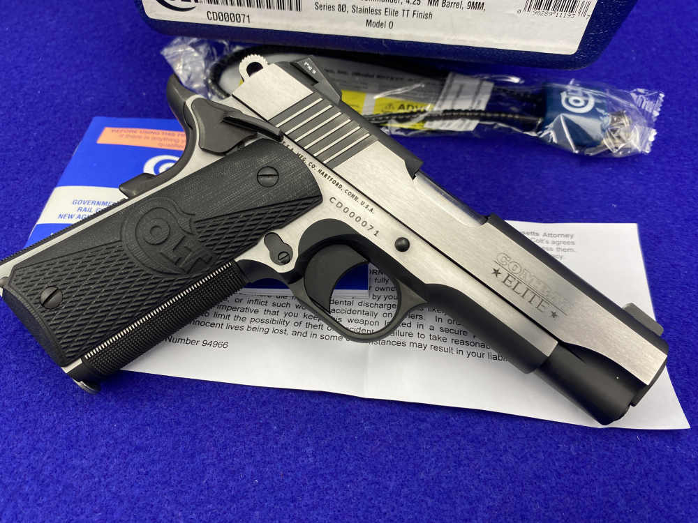 LOW SN#71 Colt Combat Elite Commander 9mm 4.25" Two-Tone w/ Box & Papers-img-10