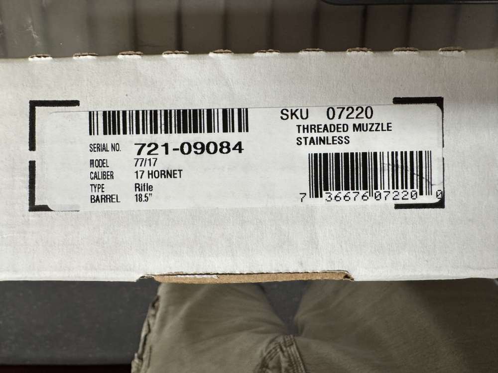 RUGER 77/17 17 HORNET THREADED BARREL 18.5" STAINLESS LAMINATE 07220 NEW-img-19