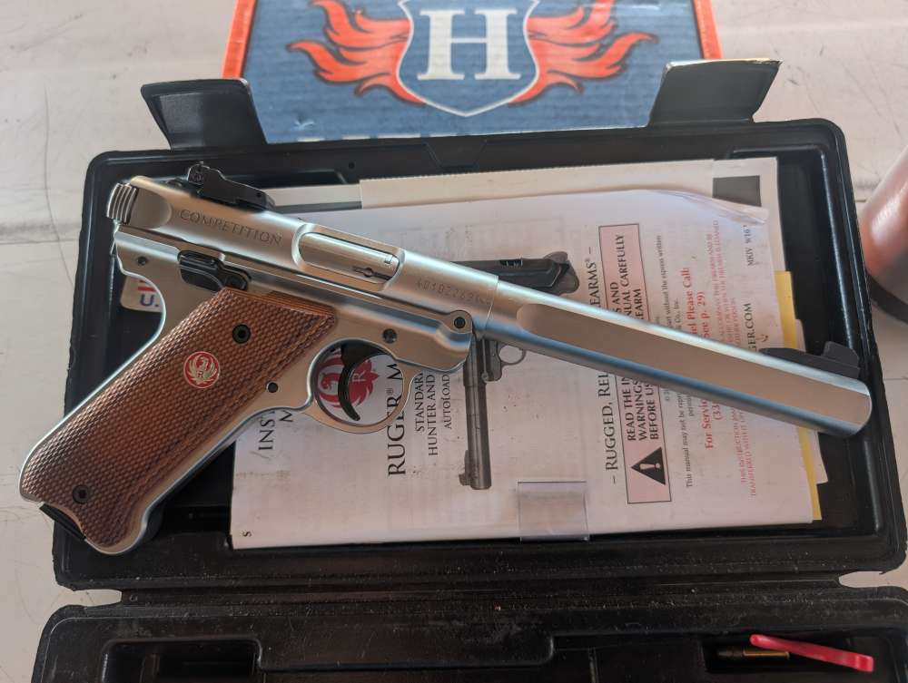 Ruger MK IV Competition Stainless Steel slab sides with 5 mags-img-2